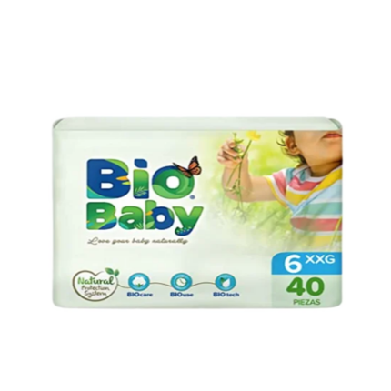 Pañal BioBaby XXG. Mas de 14,5kg. 40un.