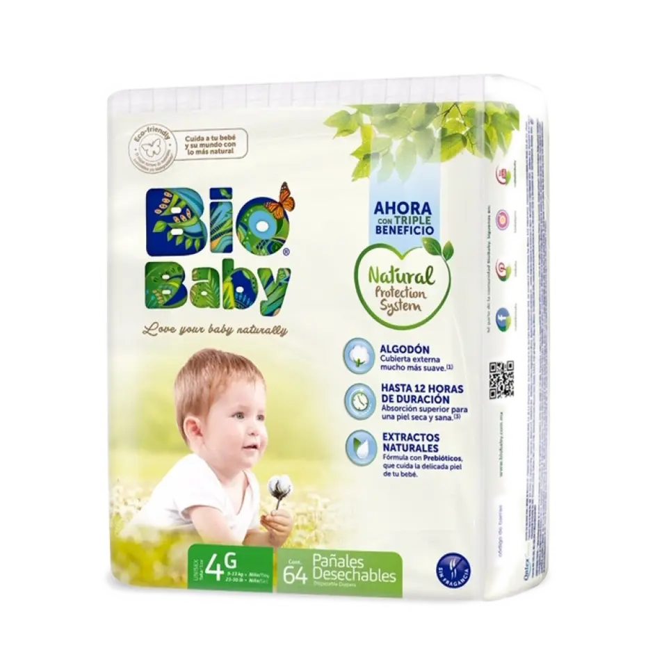 biobaby 4g Pañal Biobaby G. 9 a 13kg. 64un. - Imagen 1